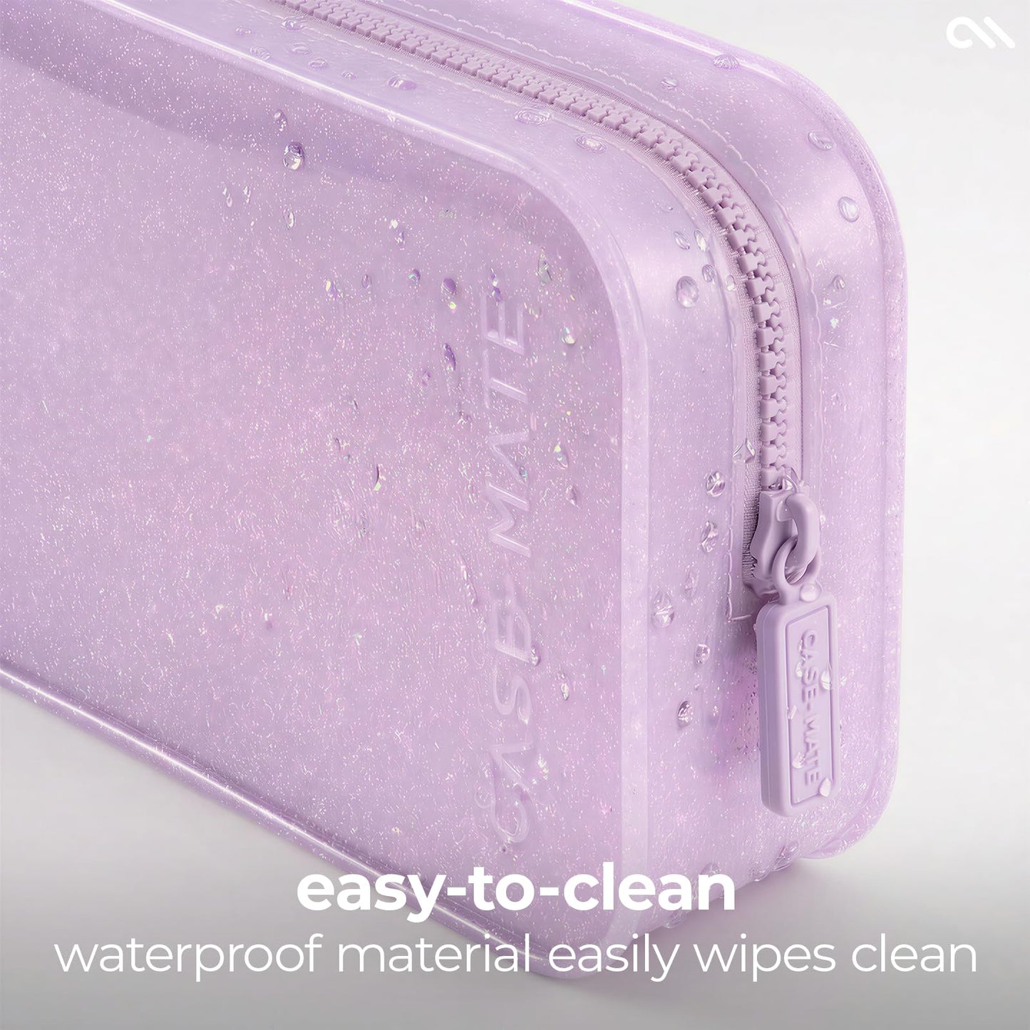 Case-Mate Jelly Makeup Bag - Waterproof Travel Makeup and Toiletry Bag - Cosmetic Make Up Organizer/Case for Women - Small Zipper Pouch for Hair Accessories and Daily Essentials - Stardust Twinkle