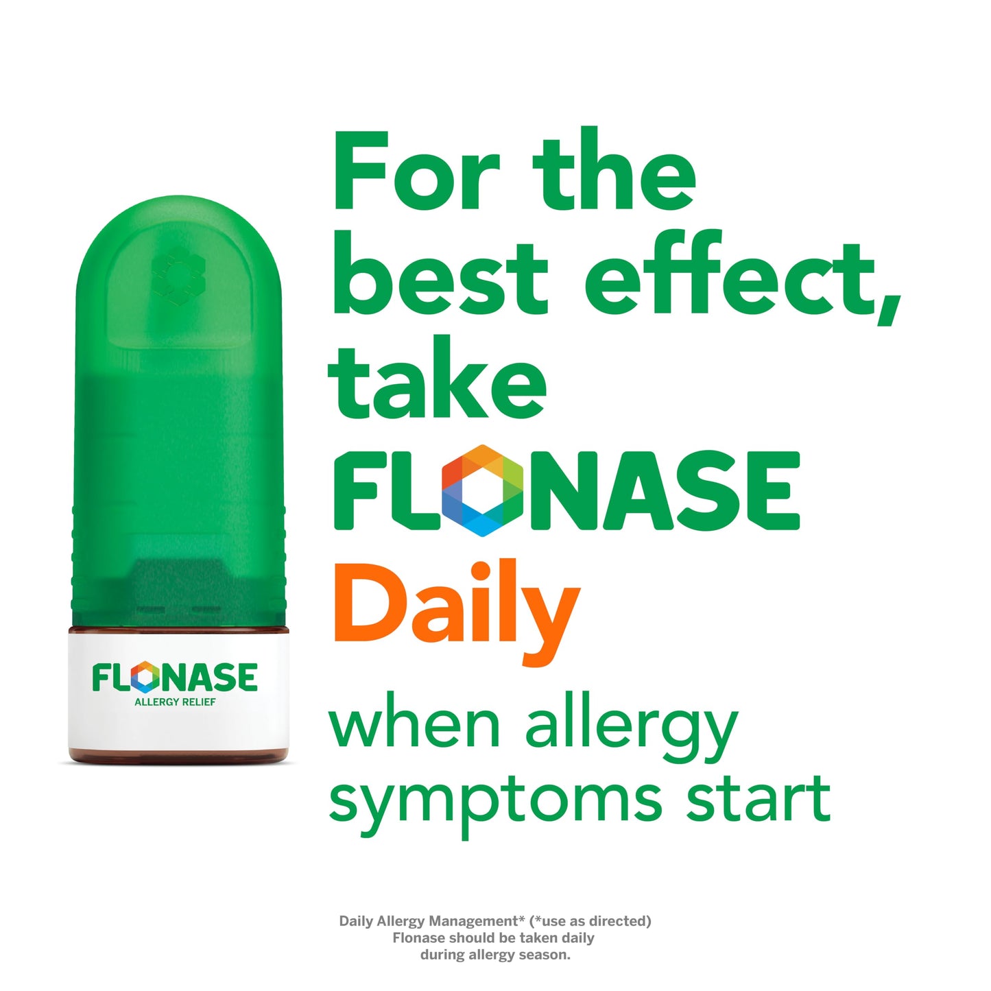 Flonase Allergy Relief Nasal Spray Fluticasone Propionate, 24-Hour Non-Drowsy Multi-Symptom Relief 144 Sprays, Bonus Pack of Tissues