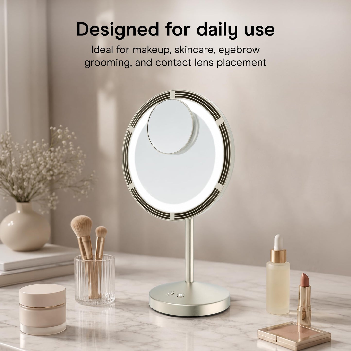Conair LED Lighted Fan Makeup Mirror