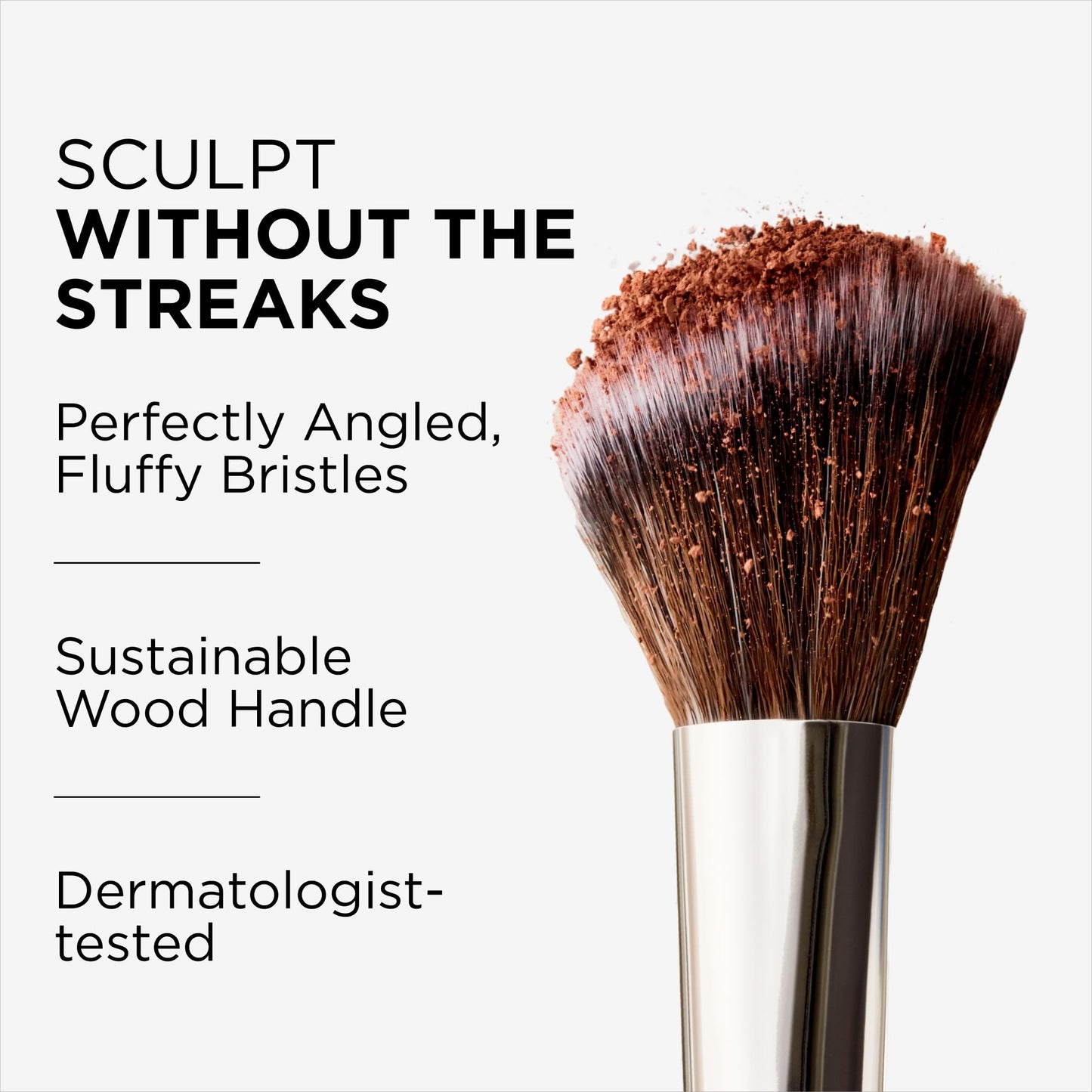 HALEYS Beauty Angled Contour Makeup Brush for Setting Powder, Cream, Foundation, Blush, Highlighter, Concealer, and Bronzer, Makeup Bag Essentials, Soft & Flexible Bristles, Vegan & Cruelty Free
