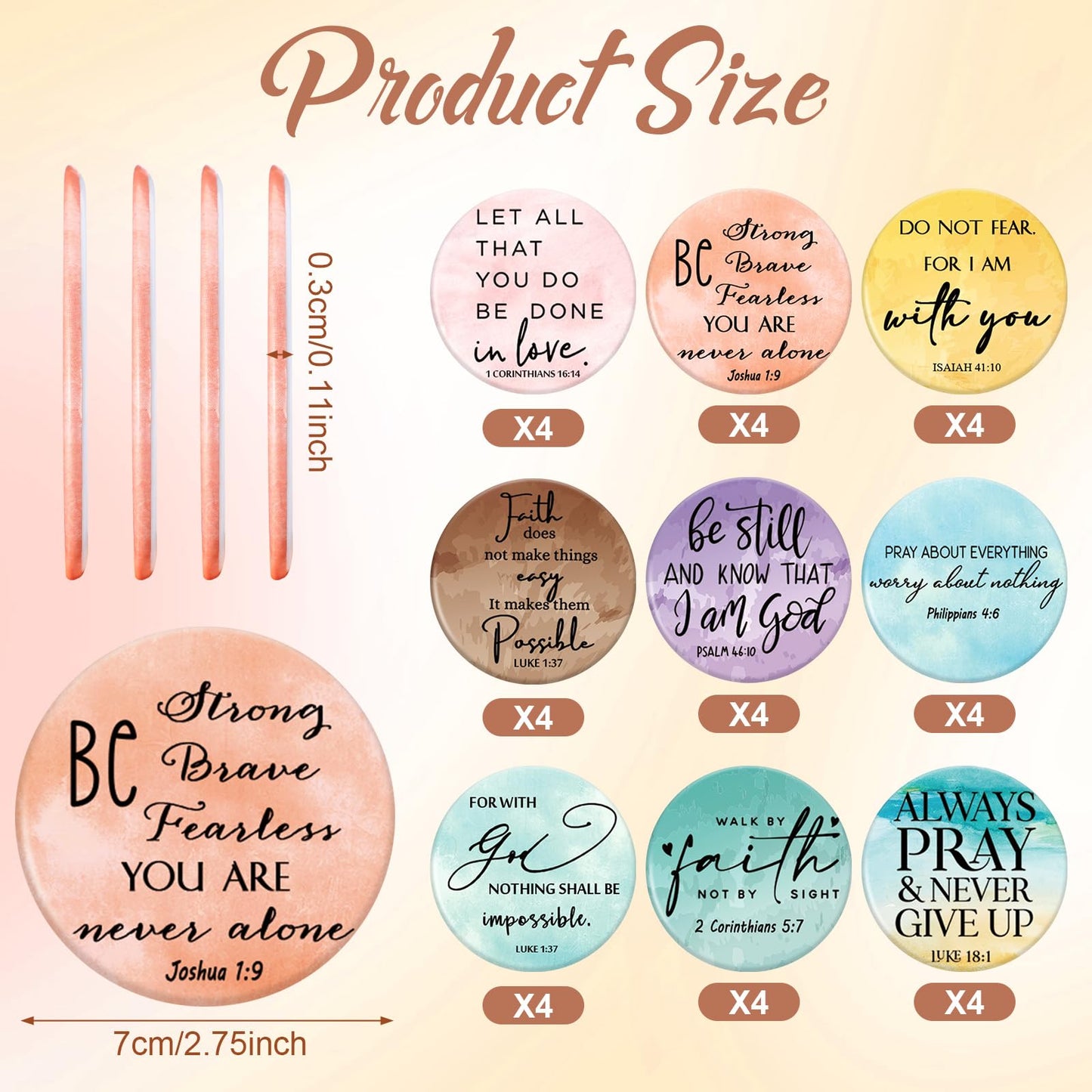 GlikCeil 36 Pcs Christian Compact Mirror Bulk for Women Inspirational Bible Verse Pocket Mirrors Mini Purse Makeup Mirror Christian Church Gift for Women VBS Church Party Favors