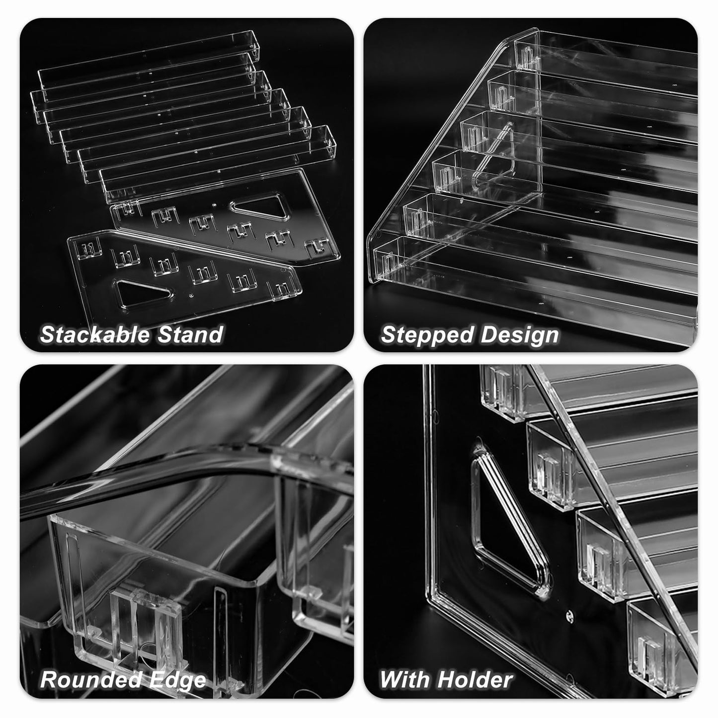 SUTOKAKA 6-Tier Clear Acrylic Nail Polish Organizer Stand