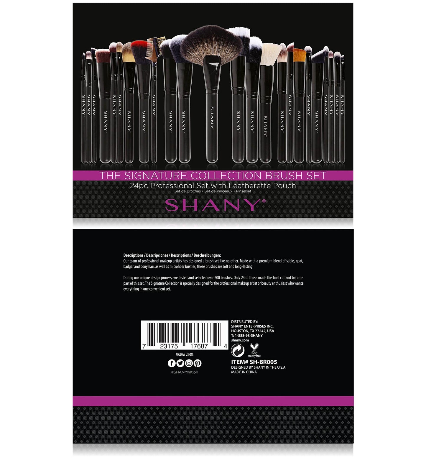 SHANY Makeup Brushes The Masterpiece Pro Signature Makeup Brush Set - Foundation Powder Concealers Eye Shadow brushes, Synthetic Bristle with Wooden handles, No Packaging - 24pcs