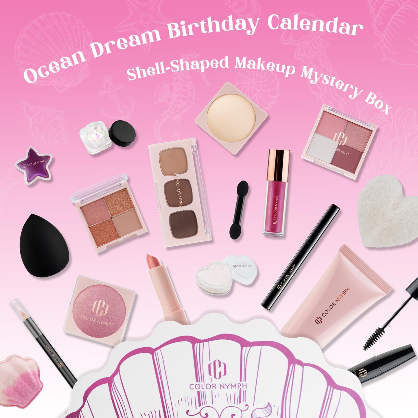 Color Nymph Makeup Kit for Girl, Birthday Gift for Teen Girls, 24Pcs Birthday Advent Calendar for Teenager Girls #Pink
