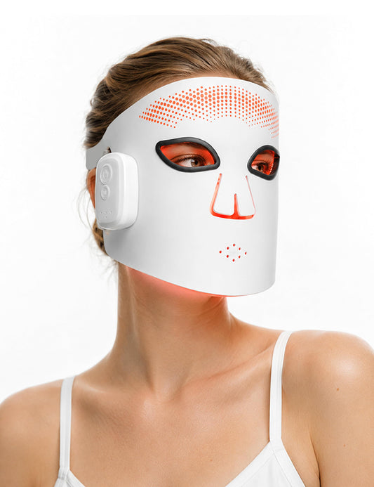 Red Light Therapy Mask for Face, Cordless LED Face Mask for Fine Lines, Wrinkles, Acne & Skin Rejuvenation, 660nm Red & 850nm NIR Light, Blue & Amber Light Therapy, 336 LEDs, Flexible Silicone