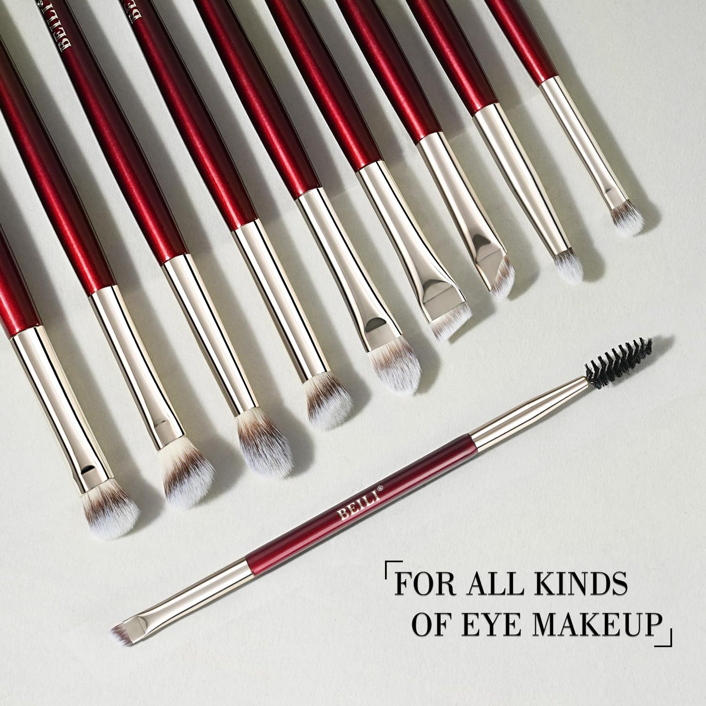 BEILI Makeup Brushes 15Pcs Professional Eyeshadow Brush Set Premium Synthetic Makeup Brushes for Liquid, Cream & Powder Eyeshadow