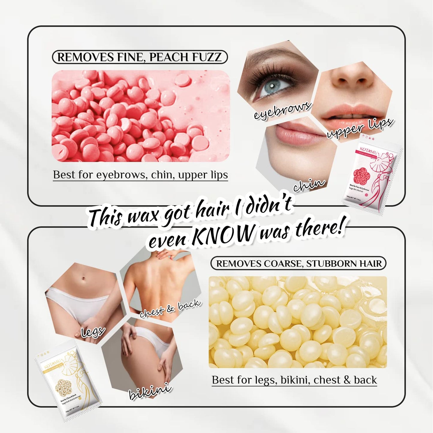 KOTAMU Waxing Kit for Women & Men, Pink Digital Wax Pot Warmer Hair Removal