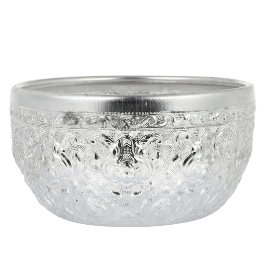 Beaupretty Thai Style Bowl Essential Oil Container Beauty Spa Bowl for Salon Hydrotherapy Massage and Home Use Aluminum with Smooth Surface 4.92 in 1 Piece