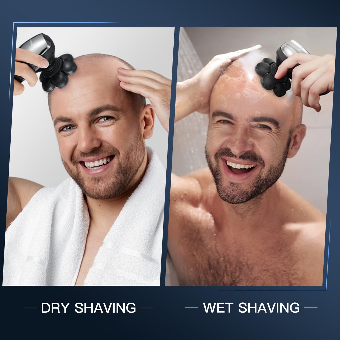 kensen 7D Head Shavers for Bald Men - 5 in 1 Bald Head Shavers for Men with Travel Case, 9200RPM Bald Head Razor with Nose Hair Trimmer Beard Trimmer Cordless IPX6 Waterproof Wet Dry Use LED Display