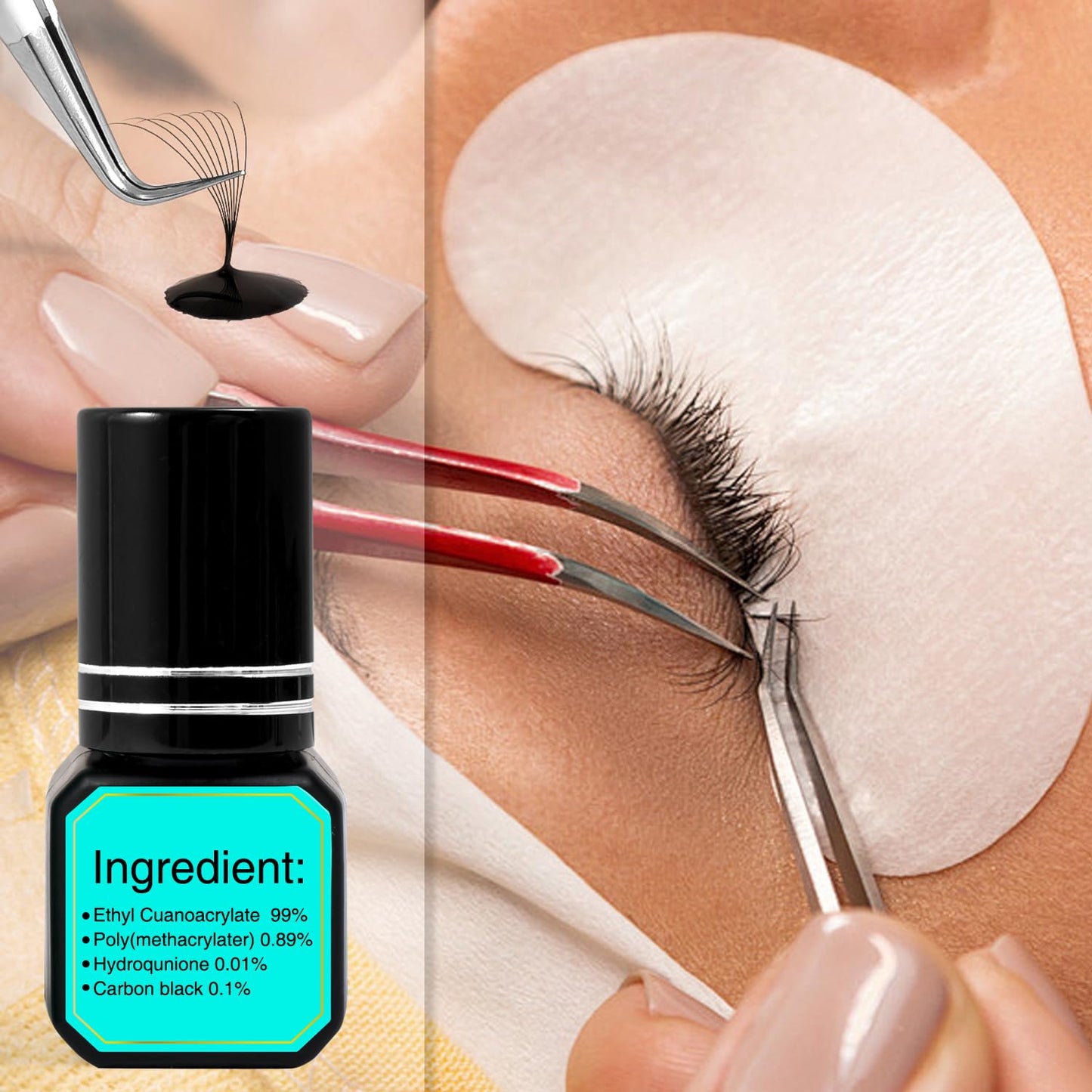 VAVALASH Eyelash Extension Glue Lash Extension Adhesive 0.5-1 Sec Drying Time Retention 9 Weeks Maximum Bond Lash Glue Long Lasting Black Lash Adhesive Professional Lash Artist Use Only (Volume,5ml)