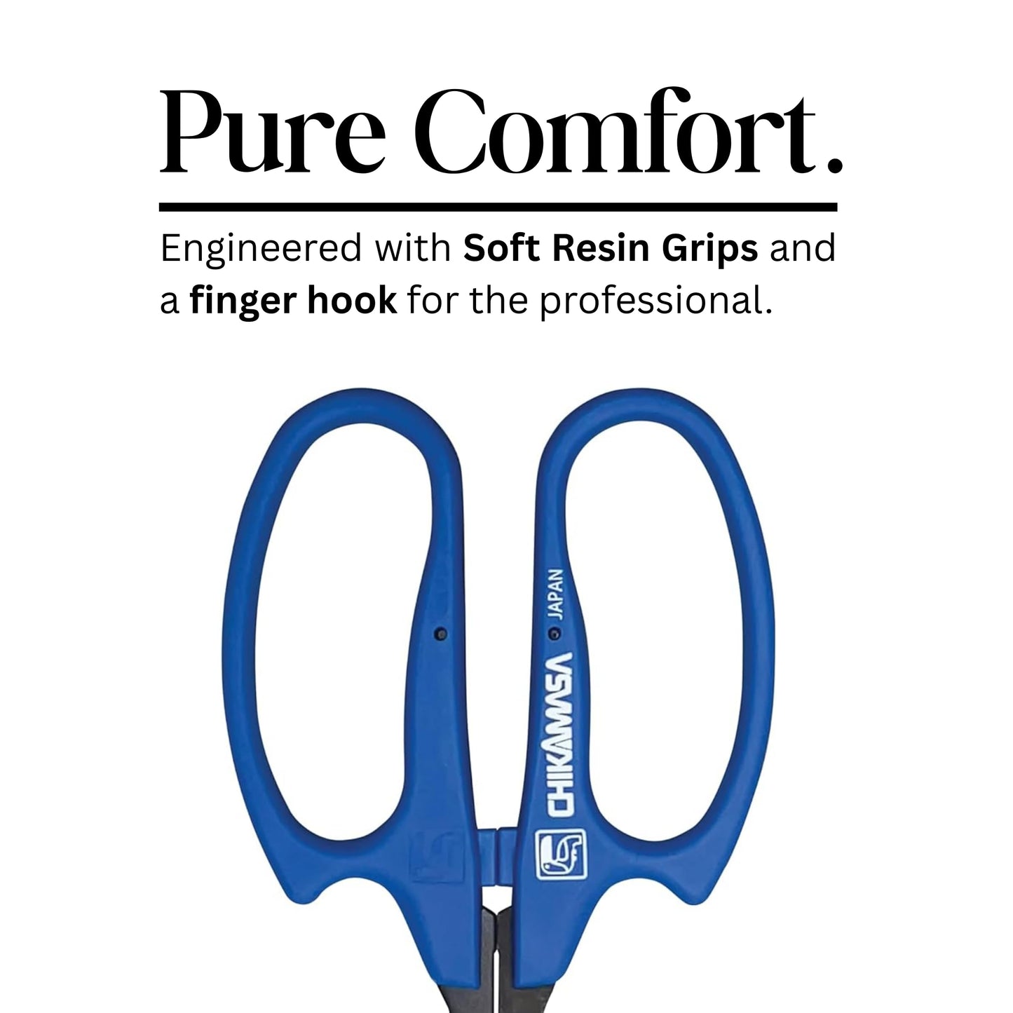 CHIKAMASA B-600SUFB, The Precise Specialty Trimming Scissors, Stainless Steel w/Fluorine Coating, for trimming plants and grapes, excellent for narrow stem-thinning inside closed and tangled spaces.