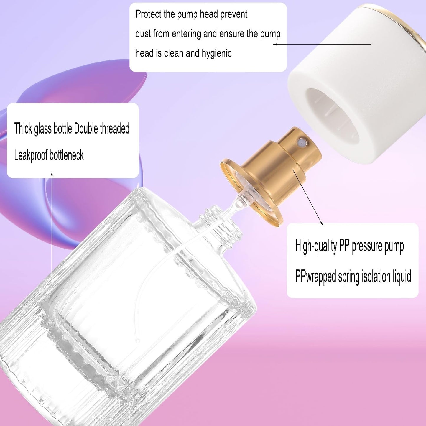 YWG Stone Cologne Travel Bottle Refillable, 2 Pack 50ml Empty Perfume Spray Bottles, Glass Perfume Atomizer Vintage Cologne Sample Container Travel Essentials for Frangrance Toiletries Cosmetic