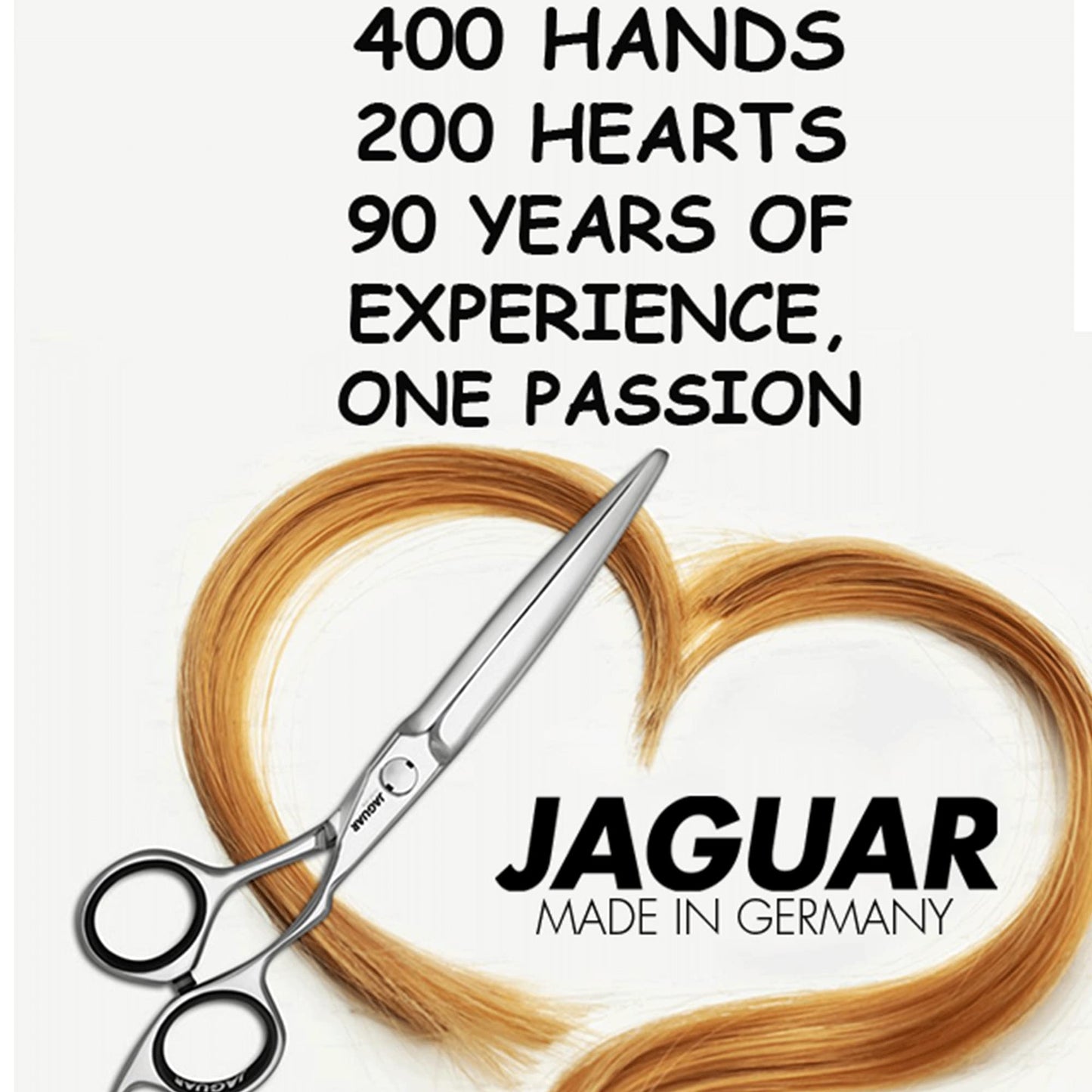 Jaguar Shears White Line Satin 6.5 Inch Professional Steel Hair Cutting & Trimming Scissors for Salon Stylists, Beauticians, Hairdressers and Barbers, Classic Design, Made in Germany