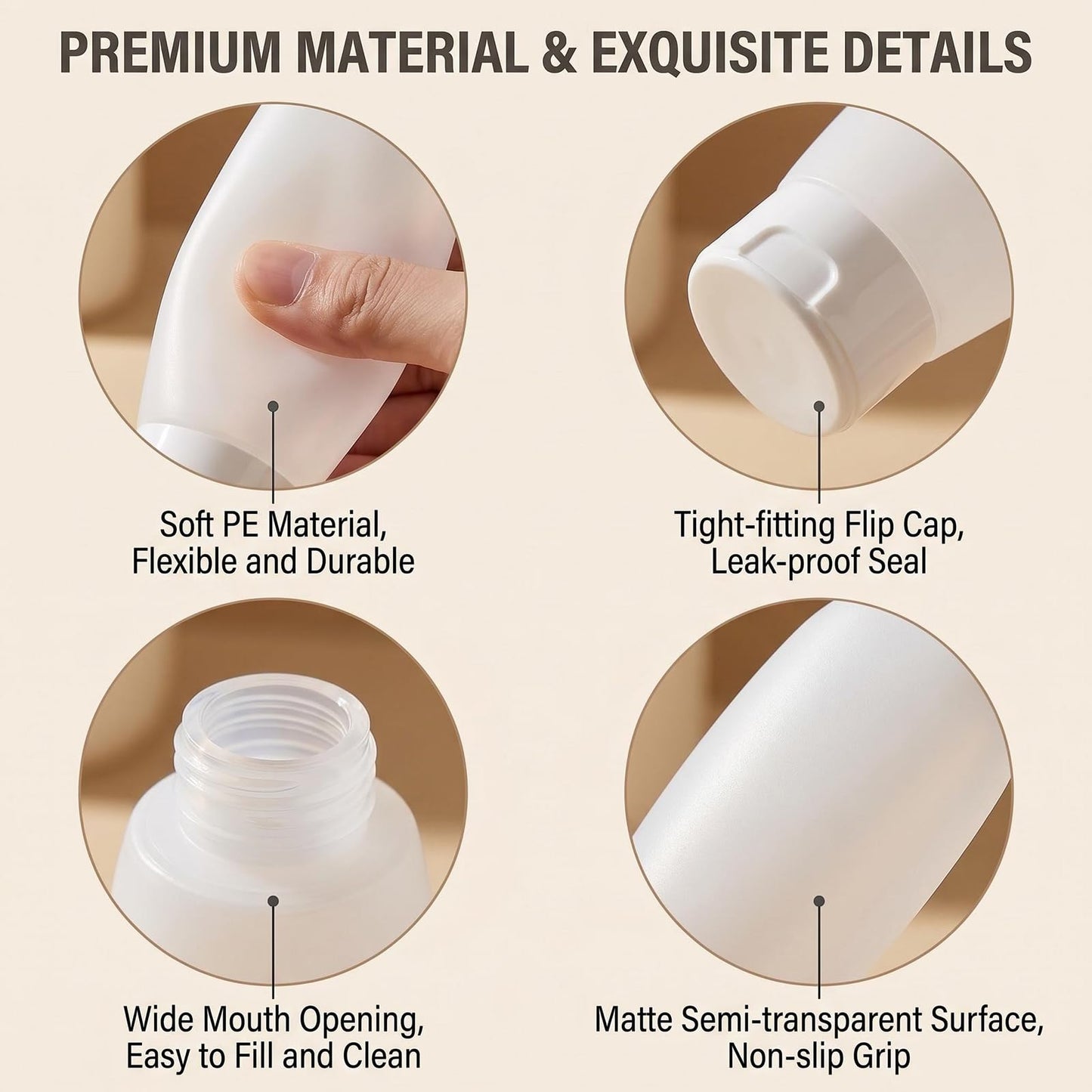 12PCS 150ML/5oz Empty Clear Refillable Cosmetic Soft Tube Squeeze Bottle With Flip Cap Makeup Container Shampoo Facial Cleanser Body Cream Bath Container Portable Cosmetics Travel Set For Women Lady