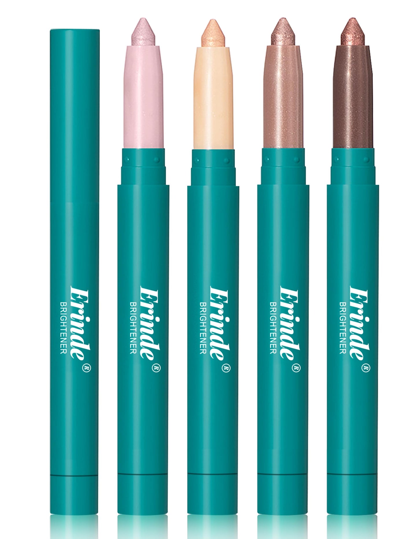 Erinde 4 Colors Eyeshadow Stick, Eye Brightener Stick, Shimmer Creamy Eye Shadow Makeup, Long Lasting Waterproof Glitter Highlighter Eye Liner Pencil Set