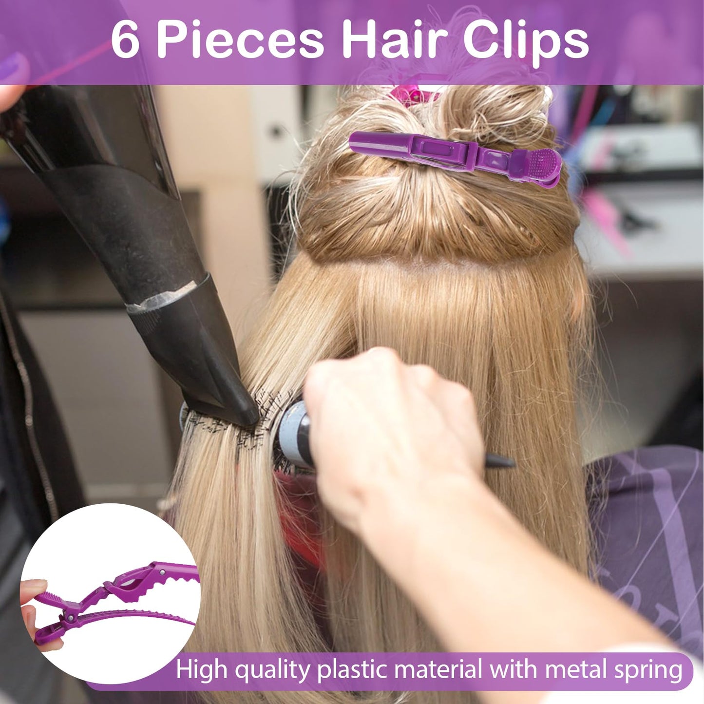 23 Pieces Hair Parting Tools Set, Magnetic Wrist Pin Holder for Braiding, Sectioning Clips, Rat Tail Combs, Hair Parting Rings