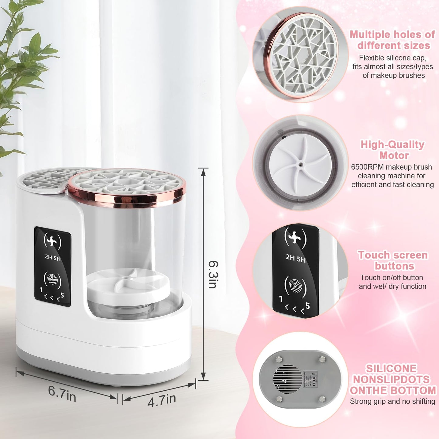 3 IN 1 Electric Makeup Brush Cleaner & Dryer Machine with Automatic Cleaning and Drying Functions, Portable USB Design with Smart Touch Controls for Makeup Brushes, Perfect Gift for Makeup Lovers
