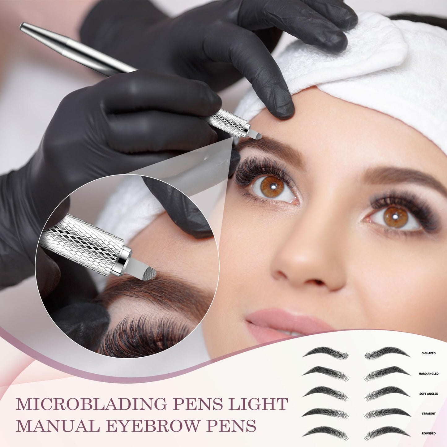 Gisafai 100 Pcs Microblading Pen Manual Eyebrow Pens Supplies Aluminum Microblade Pen Tool Holder Hand Tools for Makeup Supplies Salons (Silver,Black)