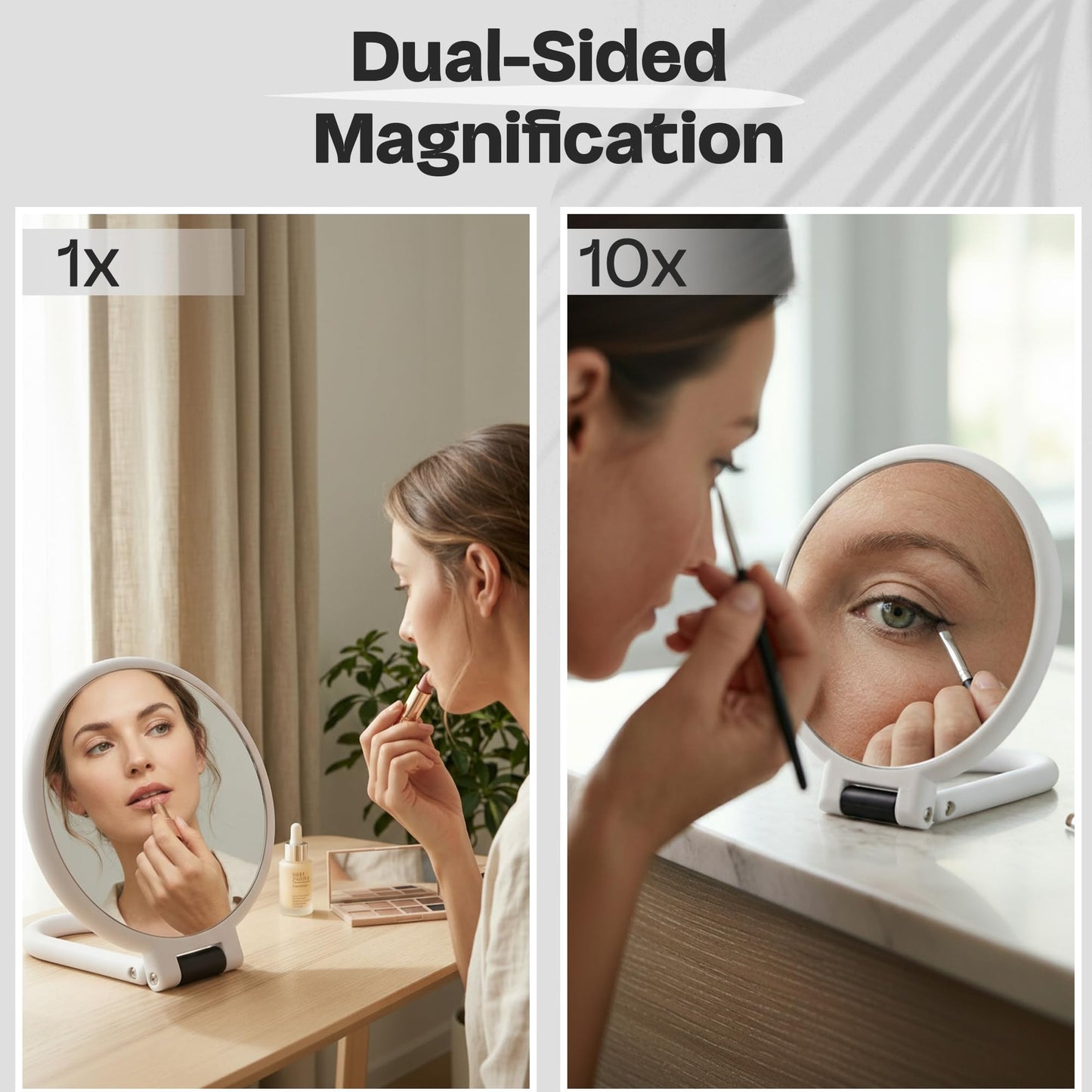 Danielle Soft Touch Hand Held Mirror, White