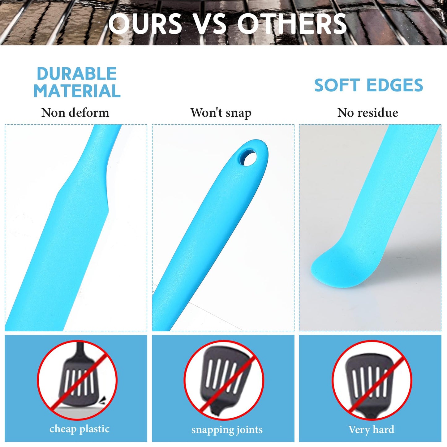 Lasnten 24 Pcs Silicone Spatula Set Heat Resistant Spatula Silicone Flexible Non Stick Jam Scraper with Long Handle Mixing Batter Scraper for Butter Cake Cream Icing Cooking Kitchen Baking