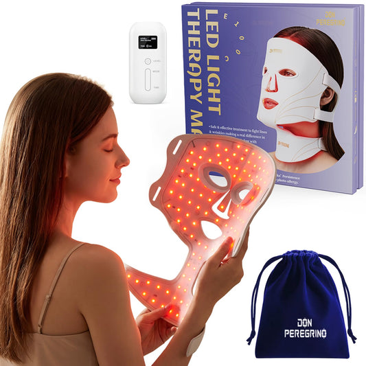 Red Light Therapy Mask for Face and Neck Full Coverage by DON PEREGRINO