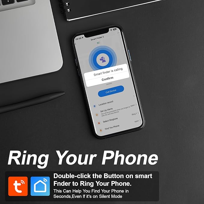 Tracker Tags 4 Pack, Luggage Tracking Tags Compatible with TUYA App and Smart Life APP, Both iOS and Android Compatible, Key Finder Locator with Sound, Smart Tag, Item Finder for Keys, Bags