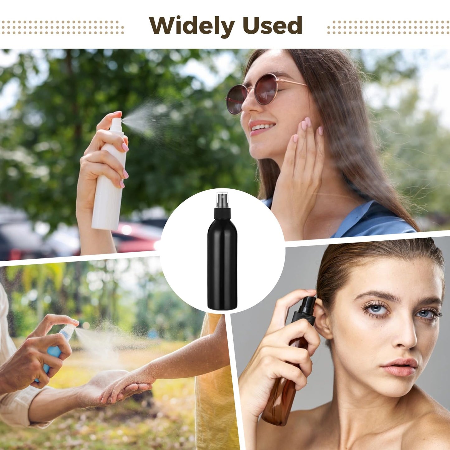 42 Pcs Plastic Spray Bottles 8 oz - Small Fine Mist Cleaning Bottles, Empty Refillable Atomizer Containers, Portable Leak-proof Travel Dispenser Bottles for Essential Oils, Perfume Products, Black