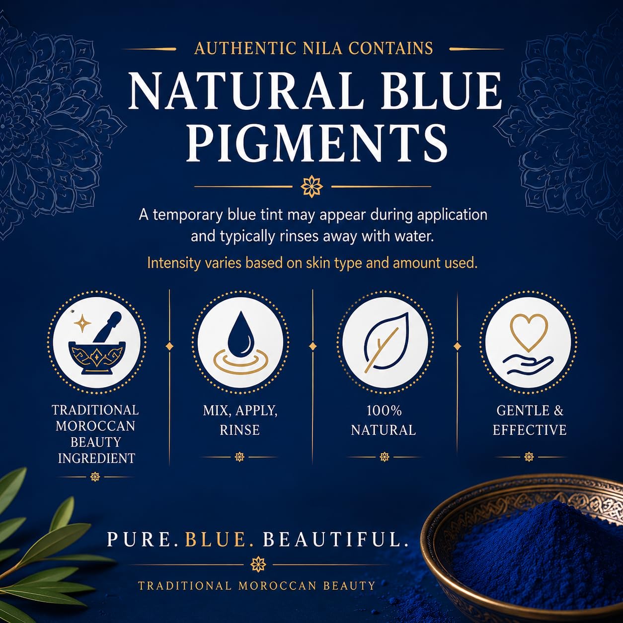 Moroccan Nila Powder 1.7 oz – Loose Blue Hammam DIY Face & Body Masks