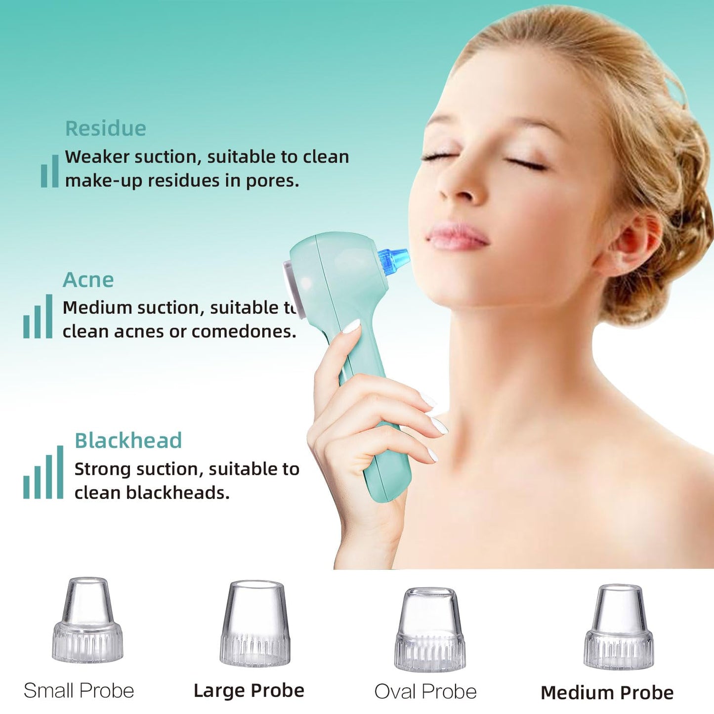 UMICKOO Face Scrubber Exfoliator,Facial Cleansing Brush Waterproof with LCD Screen,Blackhead Remover Vacuum with 5 Brush Heads,Face Spin Brush for Exfoliating, Massaging and Deep Pore Cleansing