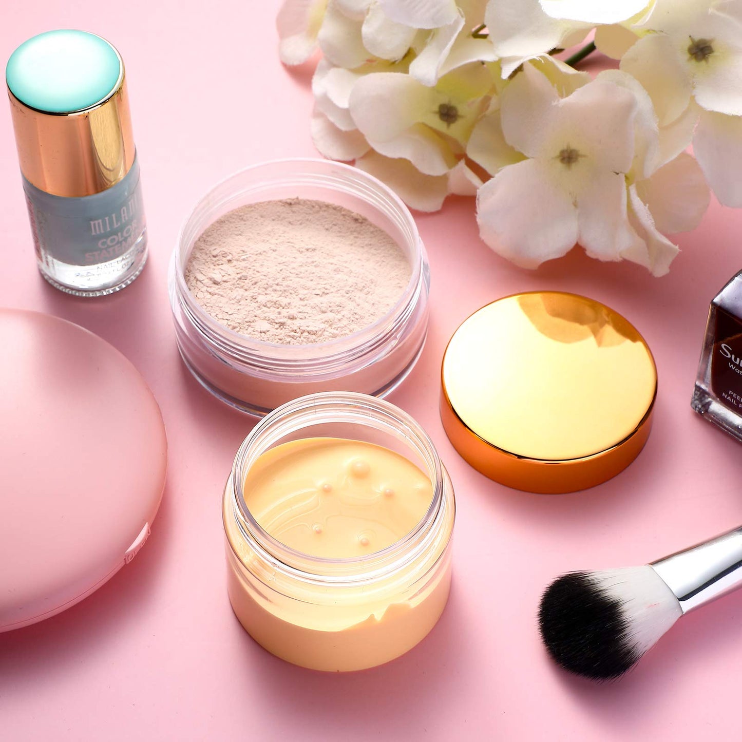 SATINIOR 12 Pack Plastic Container Jars with Lids Round Clear Travel Cosmetic Container Jars for Toiletries, Lotion, Cream, Ointments, Makeup, Rhinestone, Samples, Kitchen Storage(2 oz,Gold)