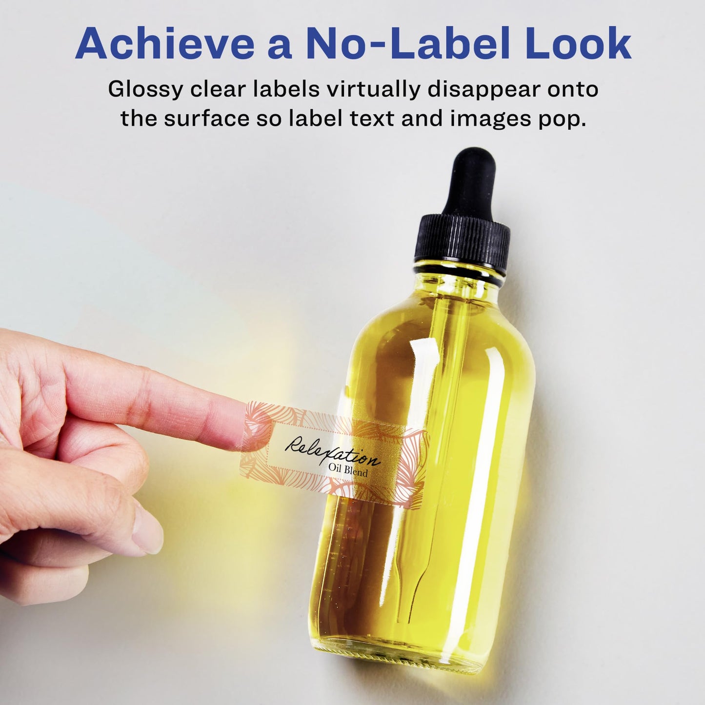 Avery Glossy Clear Rectangle Labels, Sure Feed Technology, 1" x 4", 100 Glossy Clear Labels, Laser/Inkjet Printable