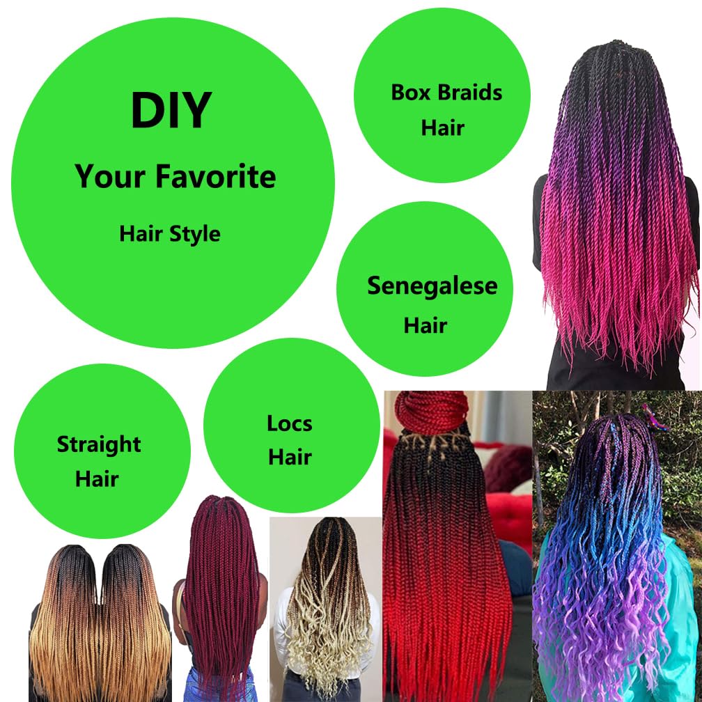 Braiding Hair 24 Inch Braid Hair Extensions Hot Water Setting High Temperature Synthetic Fiber(C50-3Packs)