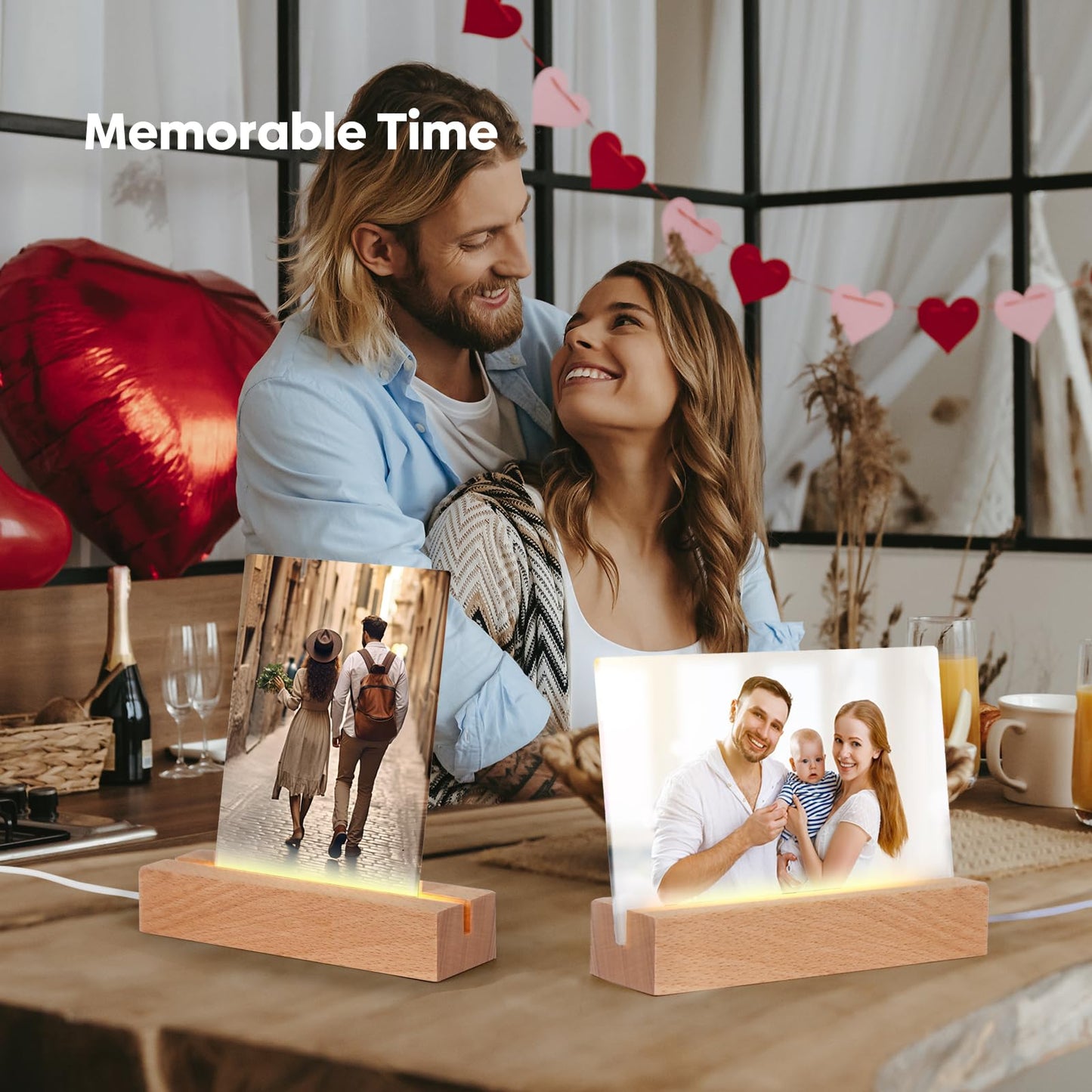 WANZELONYO Sublimate Blank Night Light 6X8 Inch 6 PCS LED Glass Photo Frames Panels
