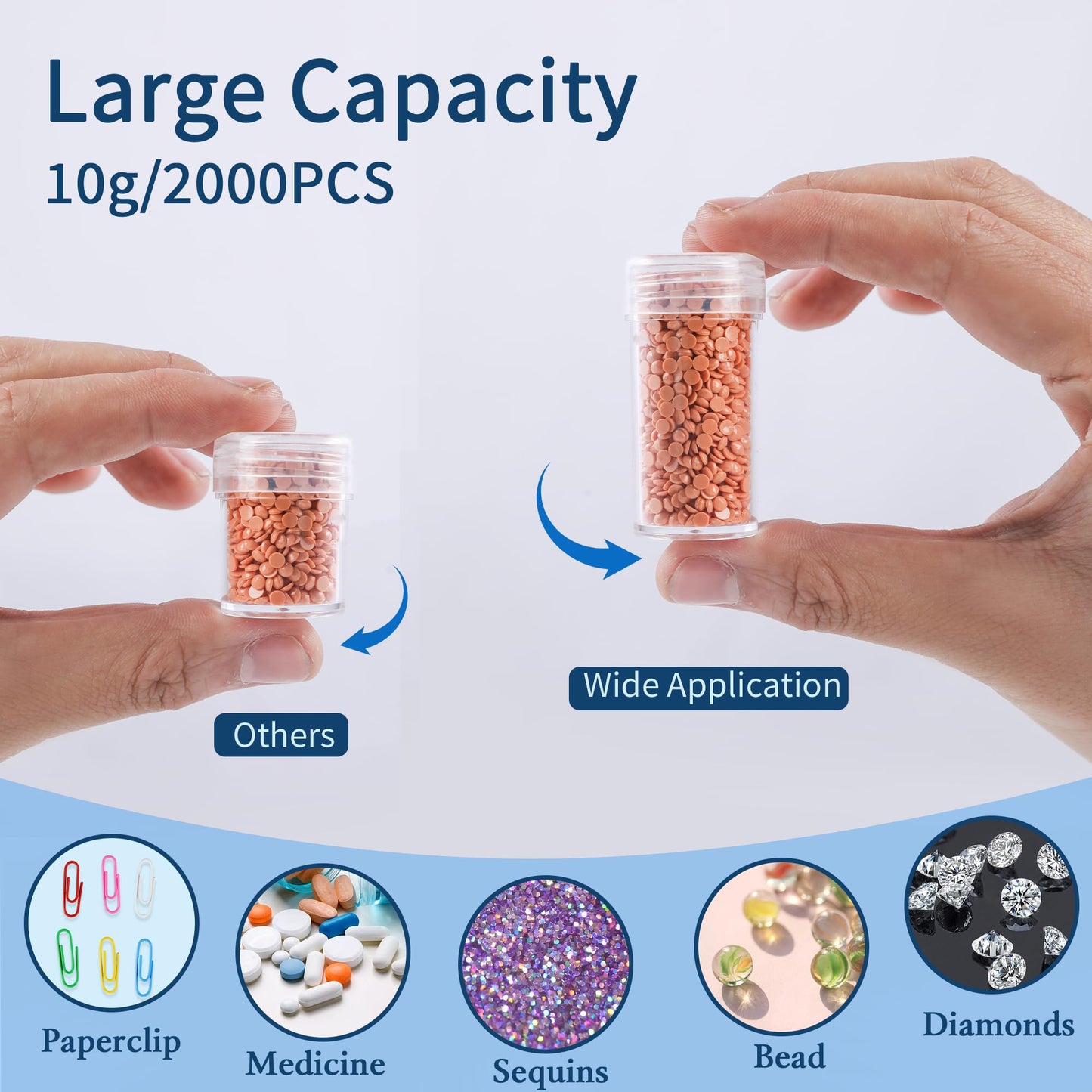 LYMUSUMI 30 Slots Diamond Art Storage Containers Portable Bead Storage Boxes for Diamond Painting Accessories and Tools