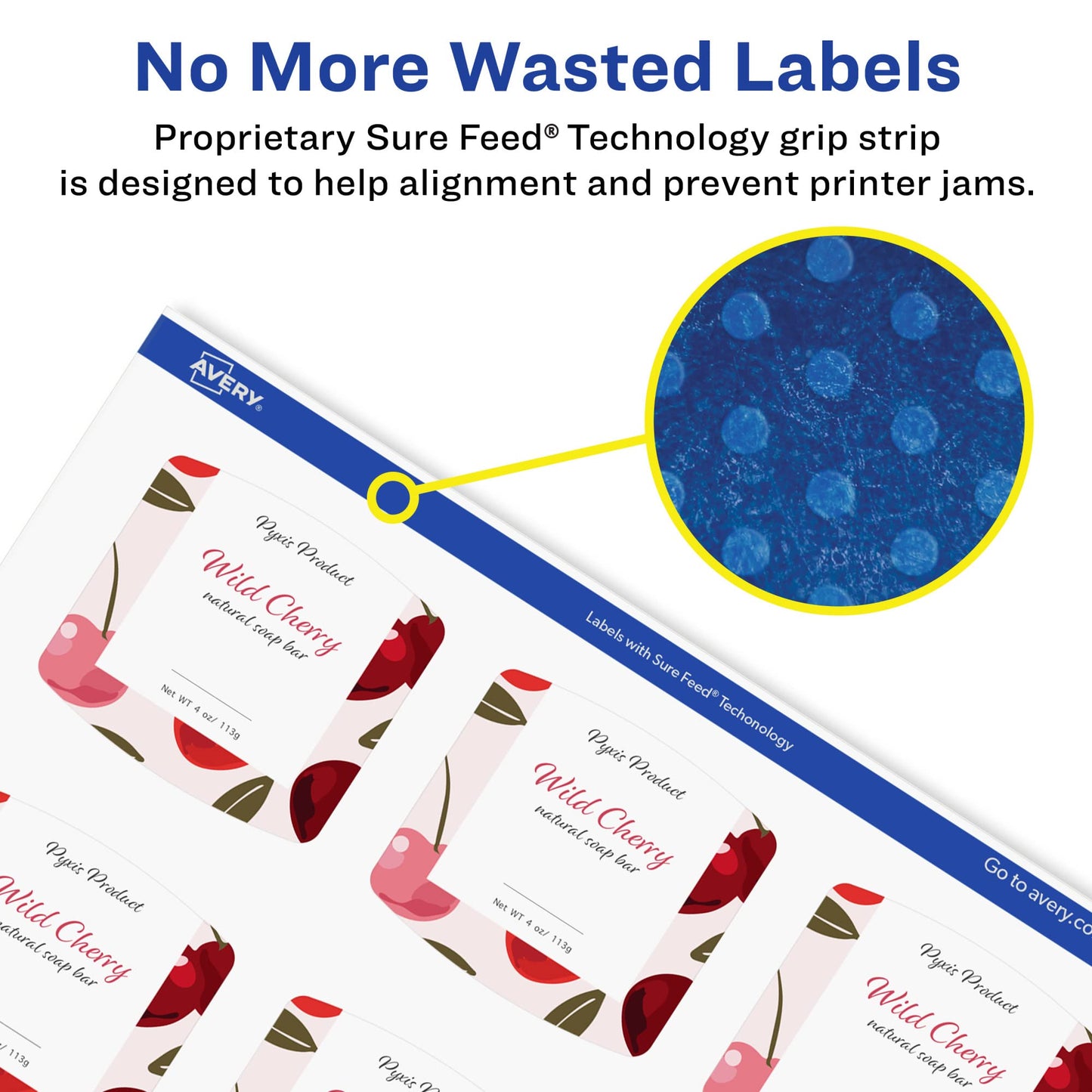 Avery Printable Durable White Arched Square Labels, Sure Feed Technology, 2" x 2-3/16", Print-to-the-Edge, Waterproof Labels, Laser & Pigment-Based Inkjet Compatible, 120 Total