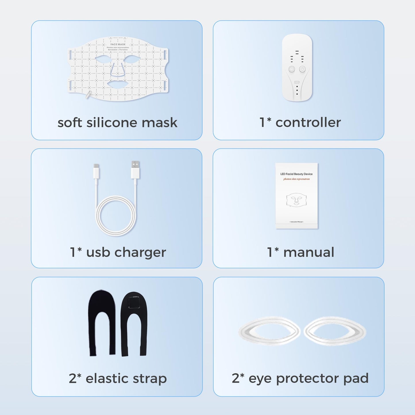 GIHWRRI FDA-Cleared LED Light Therapy Mask, 7-Color Red Light Therapy for Face Anti-Aging, Wrinkle Reduction & Acne, Rechargeable Soft Silicone Home Skincare Device