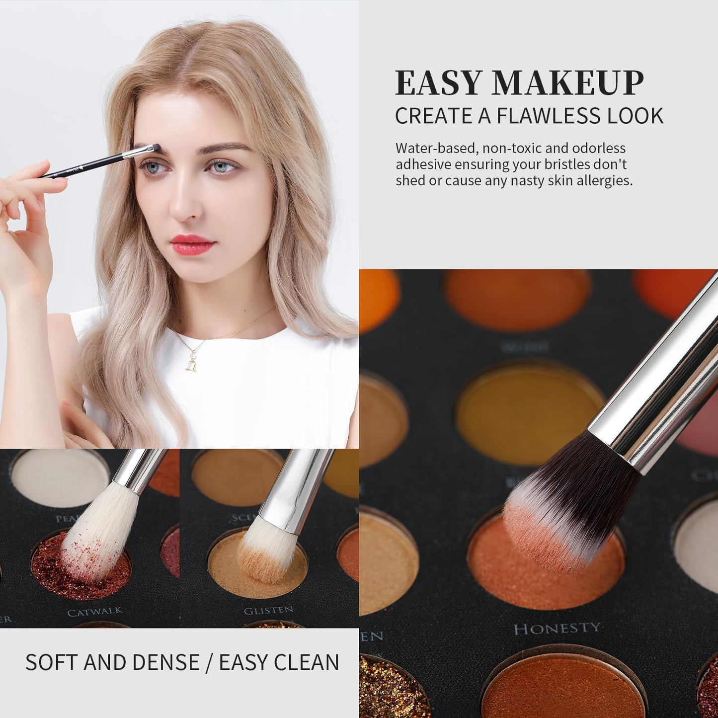 DUcare Makeup Brushes with Travel Bag 15Pcs Makeup Brush Set Kabuki Foundation Blending Blush Eyeliner Shadow Brow Concealer Brushes Kit