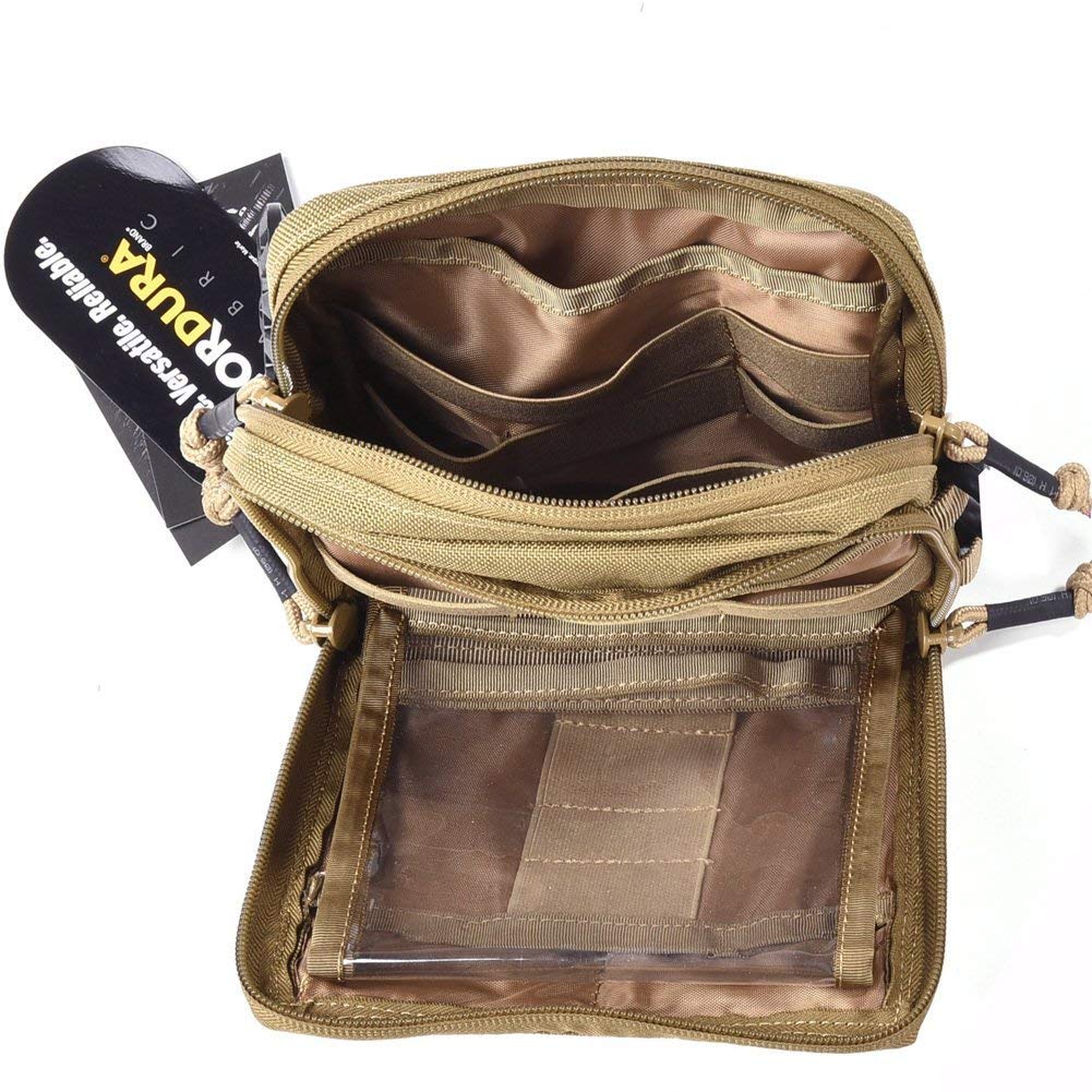 REEBOW GEAR Tactical Admin Pouch EDC Molle Military Bag Organizer Tan