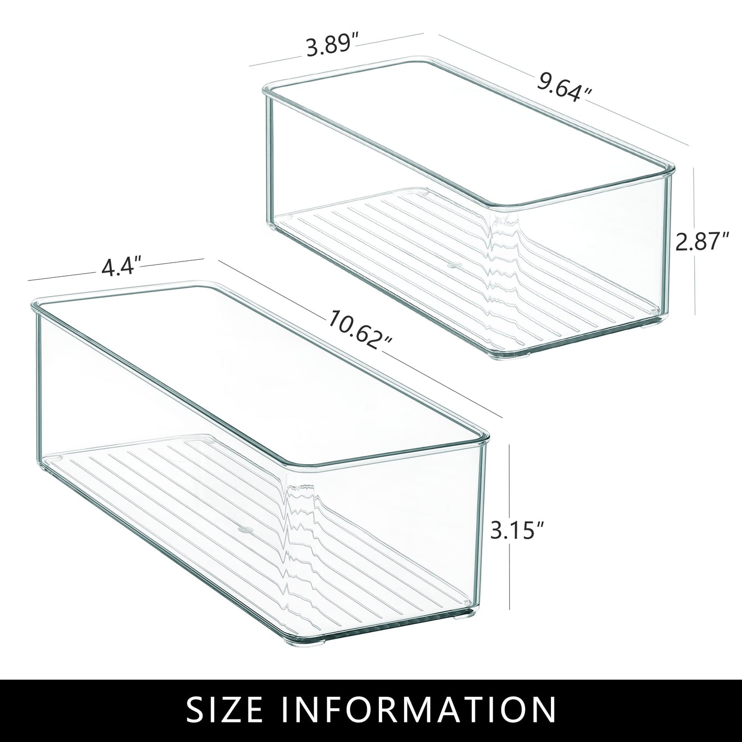 Qilinba 8 PACK Drawer Organizers Deep Drawer Organizer Bins Silverware Organizer Clear Stackable Storage Bins for Bathroom, Pantry, Office, Vanity, Desk Organization and Storage
