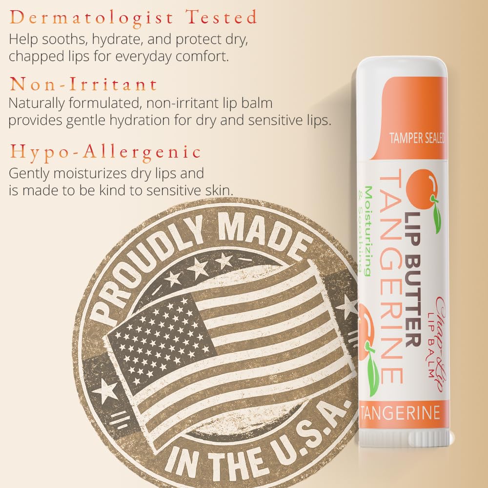 CHAP-LIP Original Lip Balm Hydrating Bulk Chap Stick with Fruit Flavors, Coconut Oil, and Cocoa Butter-Dermatologist Tested Lip Therapy Pack for Men and Women - Made in the USA, 24 Pack