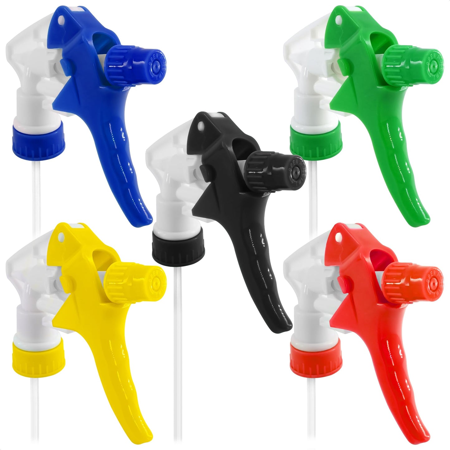 5 Pcs Spray Bottle Nozzle Replacement Pack – Heavy Duty Leak-Proof Trigger Sprayer for Cleaning, Garden, Pet Care, Auto Detailing & Kitchen – Fits 8, 16, 24, 32 oz Bottles, 28-400 Thread (Multicolor)