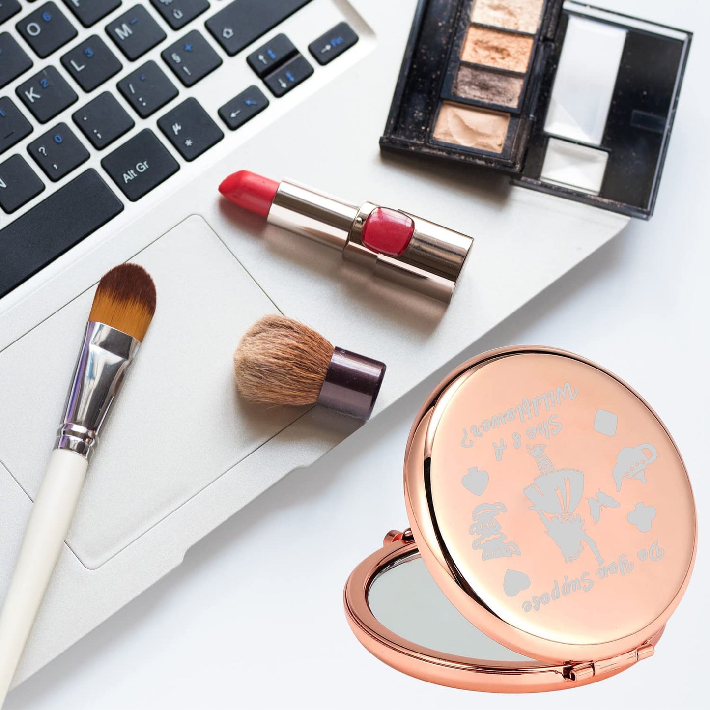 MYOSPARK Wonder Land Inspired Gifts Fairy Tales Gift Do You Suppose She's A Wildflower Compact Makeup Mirror ALS Fans Gift (You Suppose Mirror)