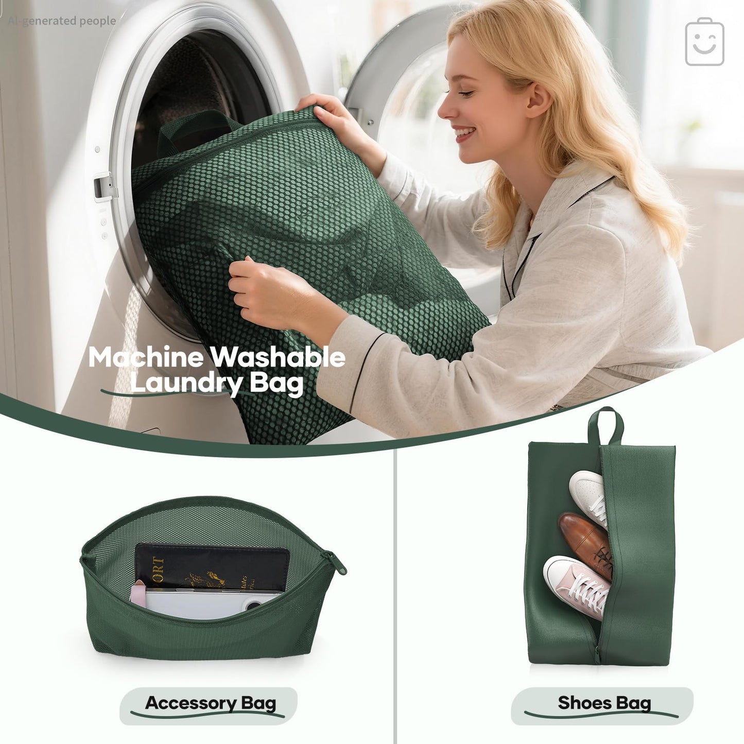 Veken 11-Pack Compression Packing Cubes for Travel Essentials,Compressible Expandable Large Luggage Suitcase Organizer Bags for Clothing,Durable Space Saver Bags with Toiletry Bags(Dark Green)