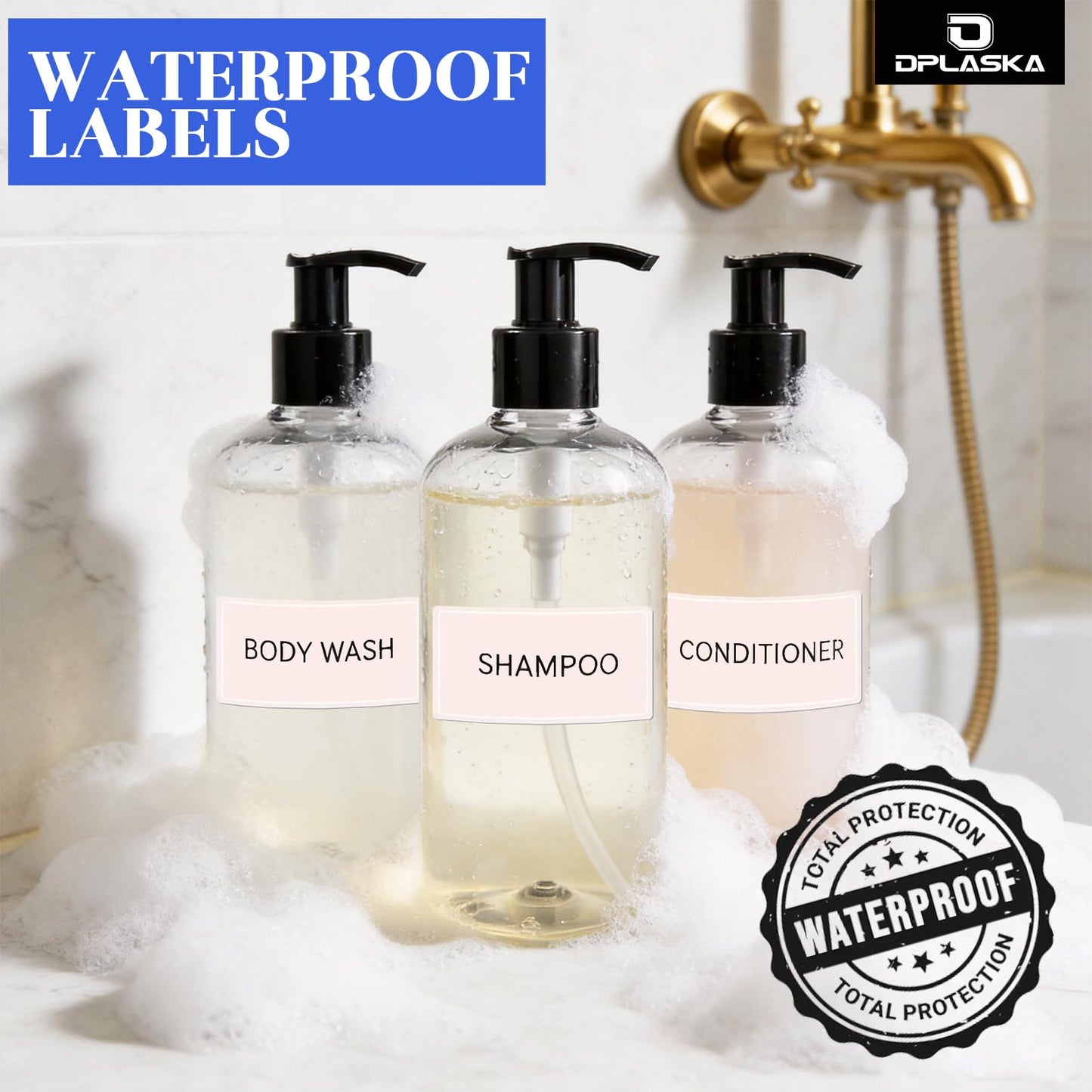 3 Packs Pump Bottle 16oz Empty Shampoo and Conditioner Bottles for Body Wash Lotion Clear Bottle Dispenser with Black Pump