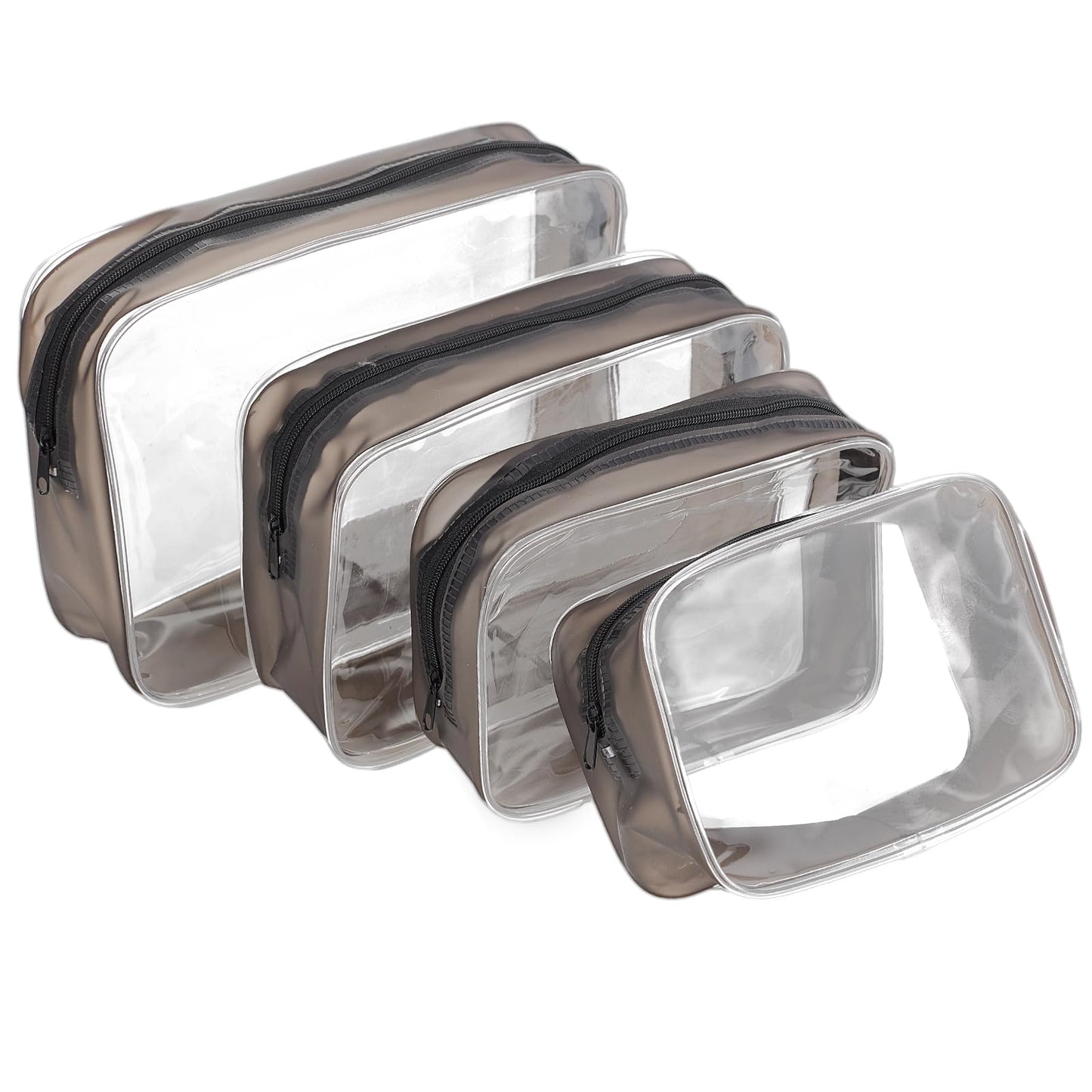 4PCS Diaper Bag Organizer Zipper Pouch Clear Travel Makeup Toiletry Storage Transparent Portable Travel Packing Clutch Cube Bags Small Cosmetic Bag Compact Car Accessories for Women Baby Nursing
