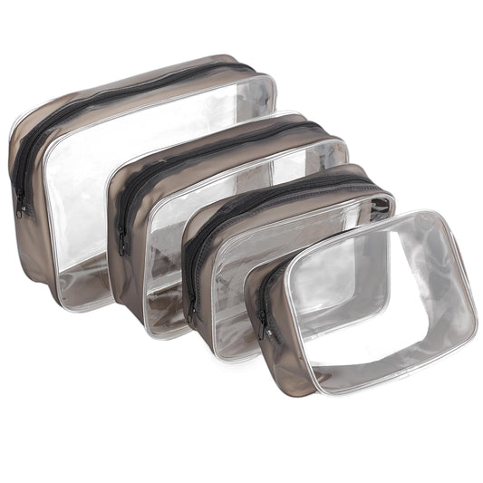 4PCS Diaper Bag Organizer Zipper Pouch Clear Travel Makeup Toiletry Storage Transparent Portable Travel Packing Clutch Cube Bags Small Cosmetic Bag Compact Car Accessories for Women Baby Nursing