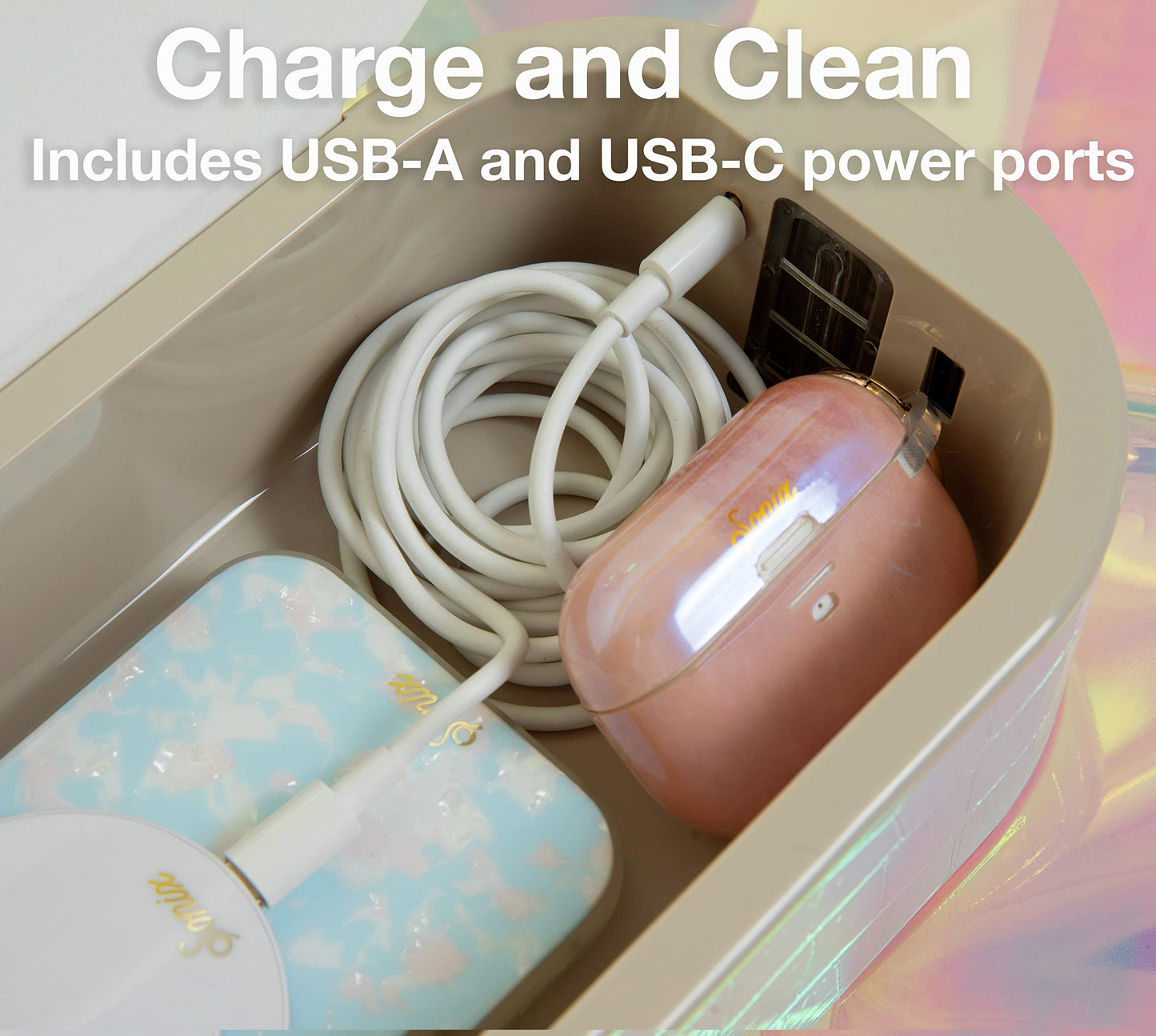 Bondir Beyond UV+O3 Sanitizer Box and Universal Charger UV and Ozone Disinfector for Phone, Mask, Makeup Brush, Nail Tool (Almond Oil)