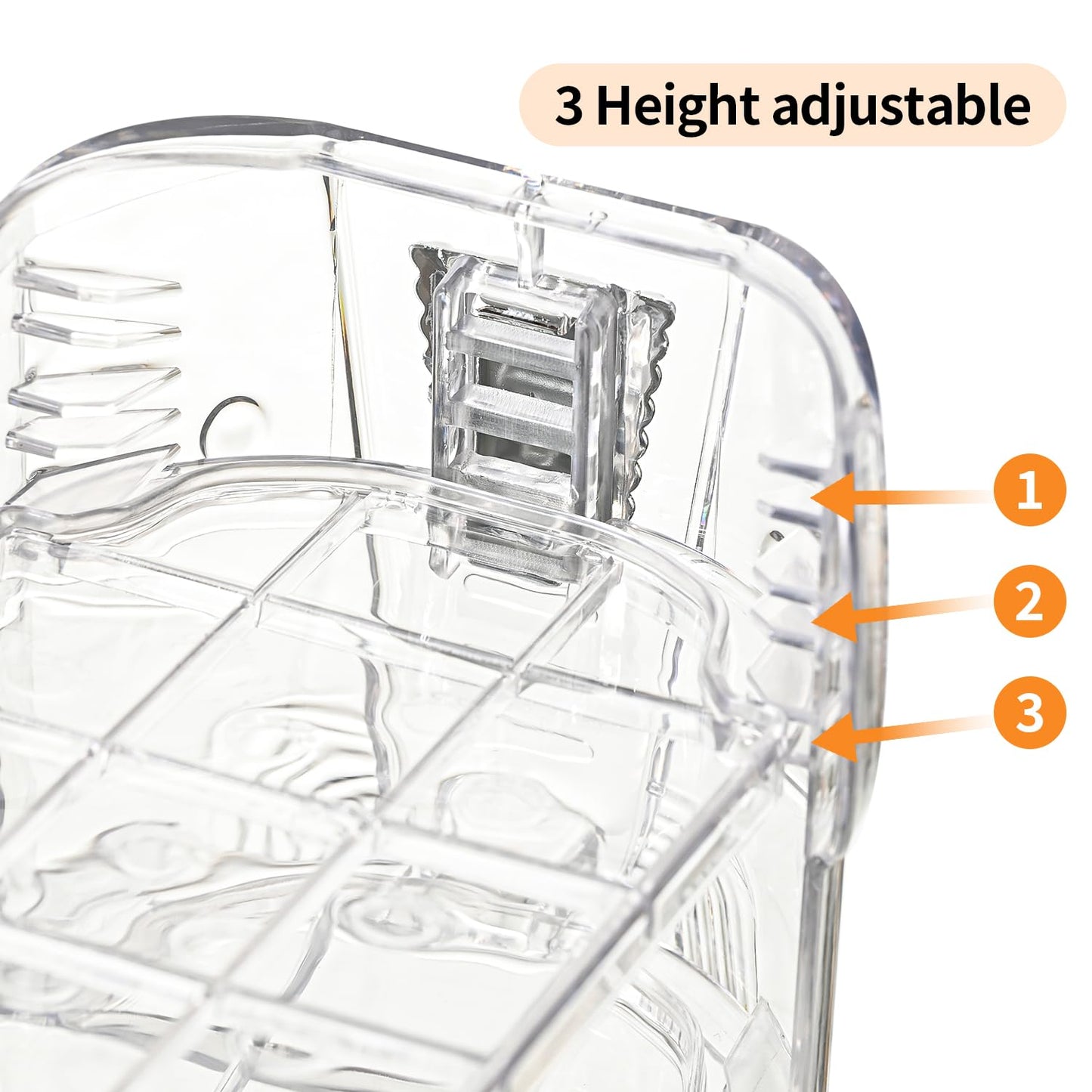 Uni HIMO Shoe Slots Organizer,Elephant Shoe Rack Stable and Thick,Clear Shoe Stacker with 3 Adjustable Level for Sneakers Display (Transparent - Silver, 15Pack)