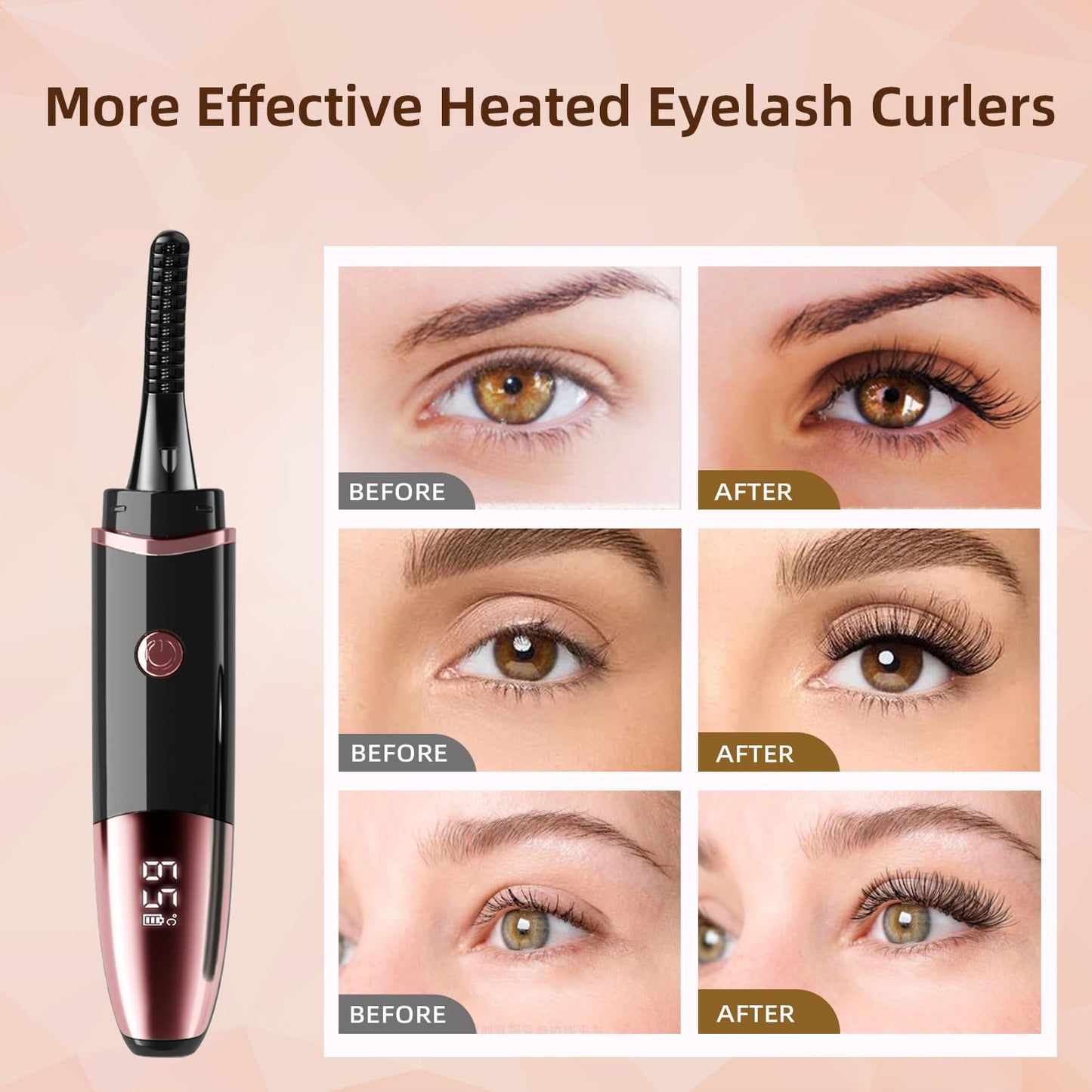 2026 Heated Eyelash Curler-USB Rechargeable Electric Eyelash Curler（Black）