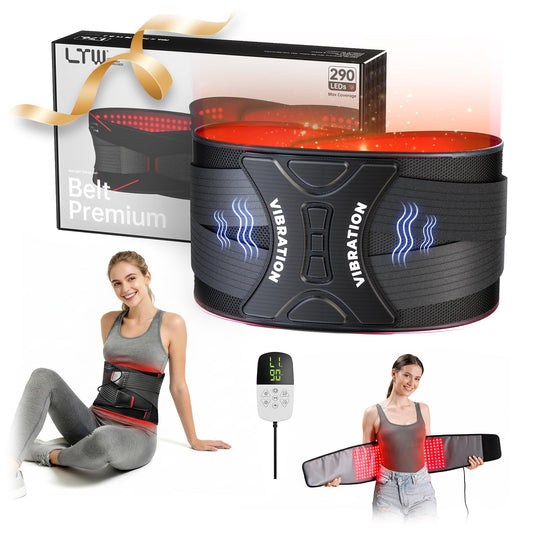 LTW Upgraded Red Light Therapy Belt, 290 LEDs Infrared Red Light Therapy for Body, 660nm & 850nm Near Infrared Wrap with Vibration for Back Pain Relief, Waist, Belly, Shoulder